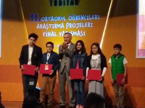 TÜBİTAK 11. Ortaokul Öğrencileri Araştırma Projeleri Yarışması Teşvik Ödülü